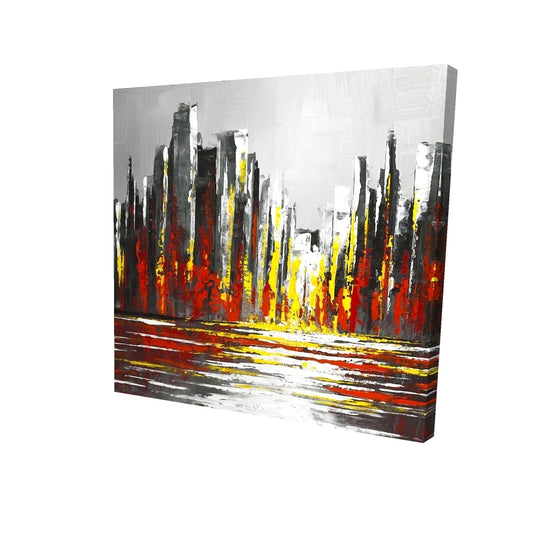 Abstract red skyline - 08x08 Print on canvas