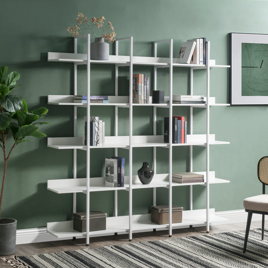 [VIDEO] 5 Tier Bookcase Home Office Open Bookshelf, Vintage Industrial Style Shelf with Metal Frame, MDF Board