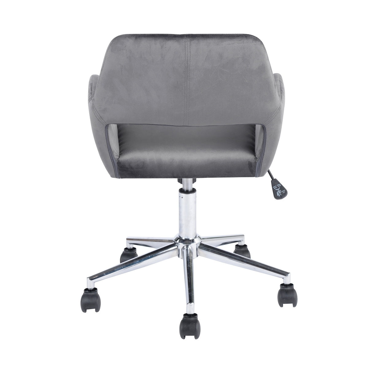 Velvet Upholstered Adjustable Swivel Office Chair, GREY