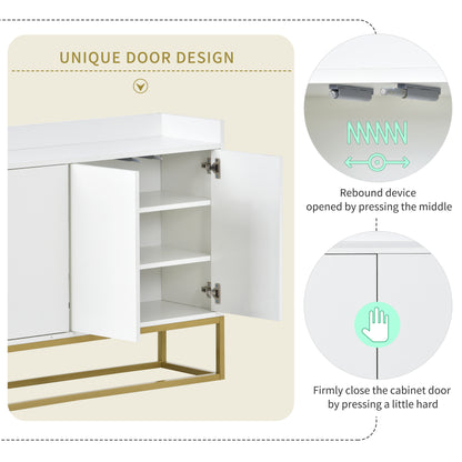 TREXM Modern Sideboard Elegant Buffet Cabinet with Large Storage Space for Dining Room, Entryway (White)