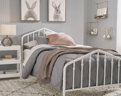 Ashley Trentlore White Contemporary Twin Metal Bed B076-671