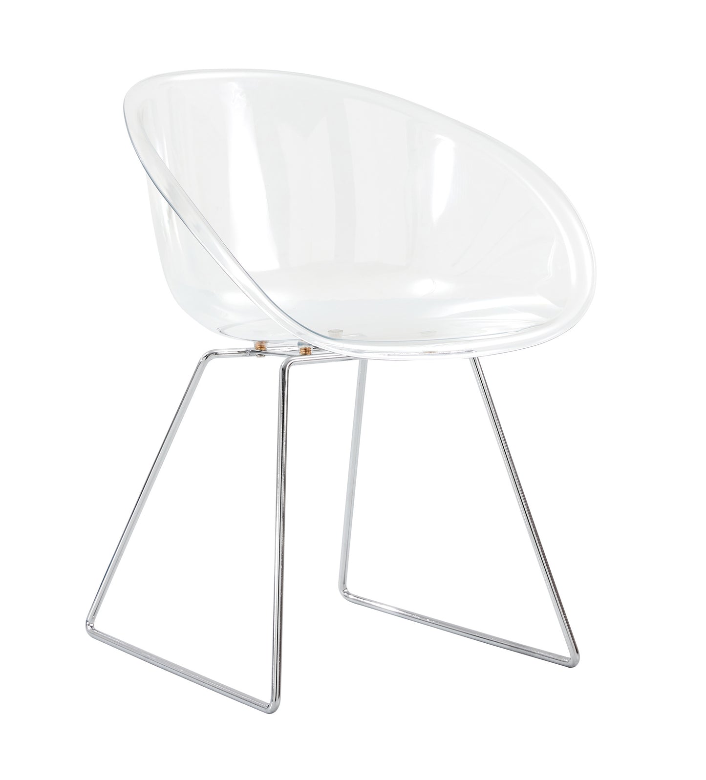 Transparent  Semicircle Side Chair, Dinning Chair, 2 pc per set