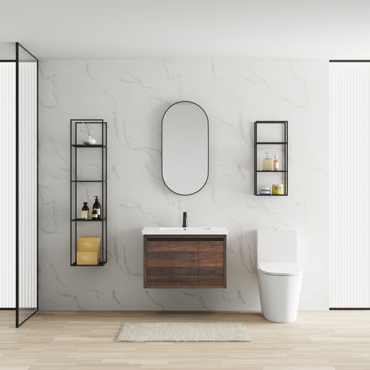 Single Sink Bathroom Vanity,Wall Mounting 30 Inch,30 X 18