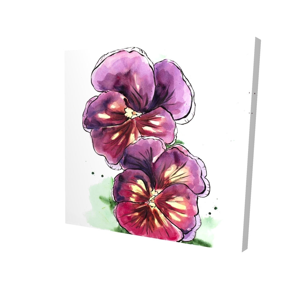 Two blossoming orchid with wavy petals - 08x08 Print on canvas