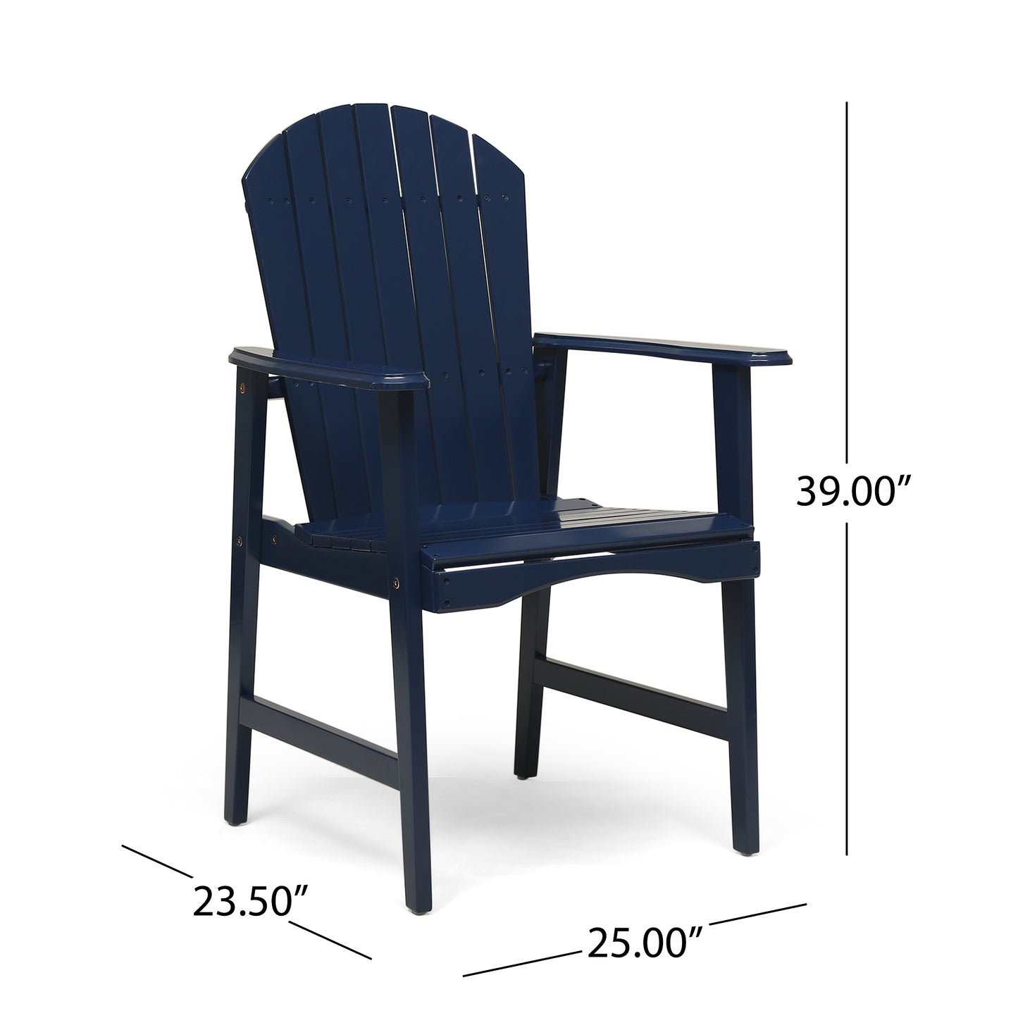 Outdoor Weather Resistant Acacia Wood Adirondack Dining Chairs (Set of 2)