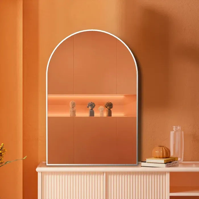 Wall Mirror 30"x20", Bathroom Mirror, Vanity Mirror, for Bathroom, Bedroom, Entryway, with Metal Frame, Modern & Contemporary Arch Top Wall Mirror (Silver)