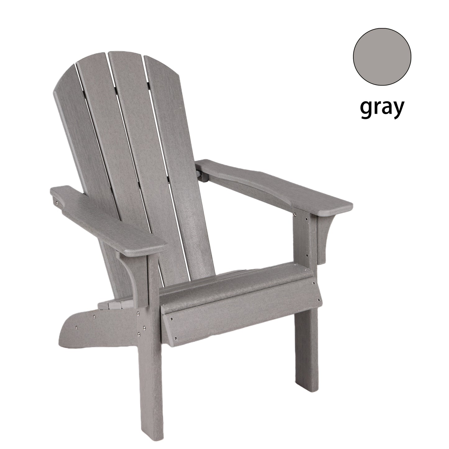 Adirondack Chair Holder HDPE Patio Chairs Weather Resistant Outdoor Chairs for Lawn, Deck, Backyard, Garden, Fire Pit, Plastic Outdoor Chairs -Gray