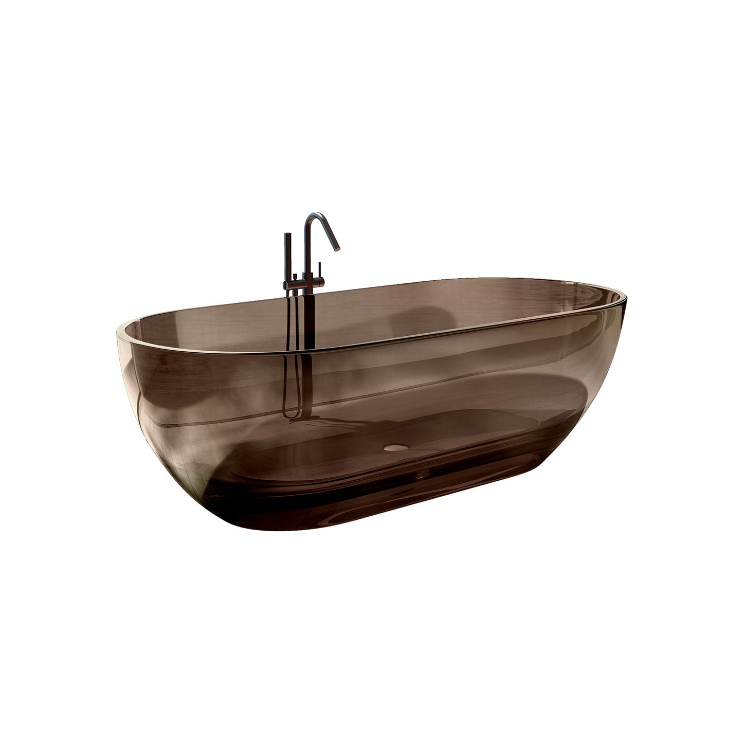 69 inch  Transparent grey  solid surface bathtub for bathroom