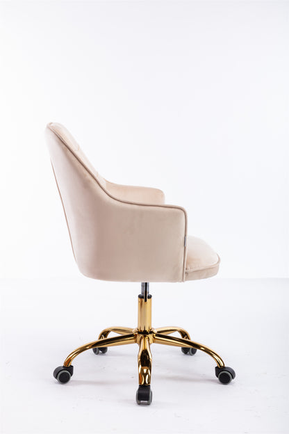 COOLMORE Velvet Swivel Shell Chair for Living Room ,Office chair , Modern Leisure Arm Chair  Beige