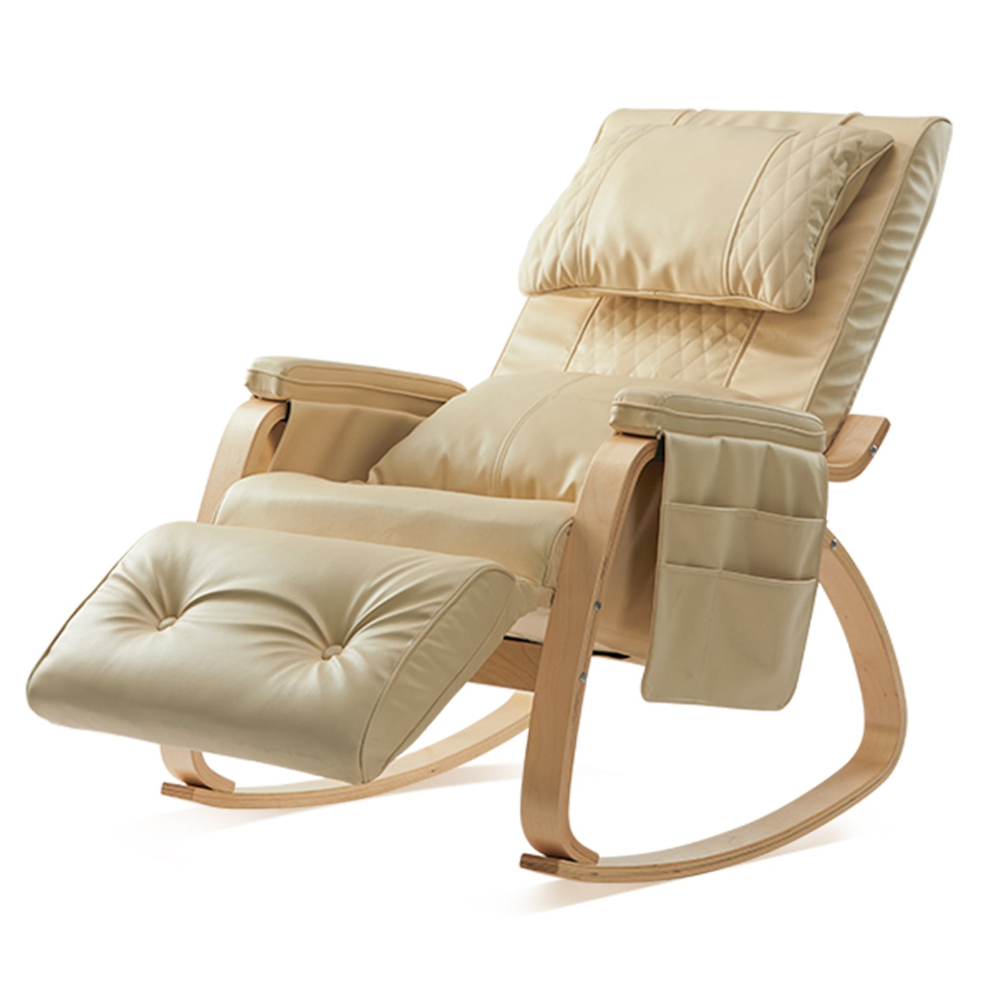 MASSAGE Comfortable Relax Rocking Chair  Cream White