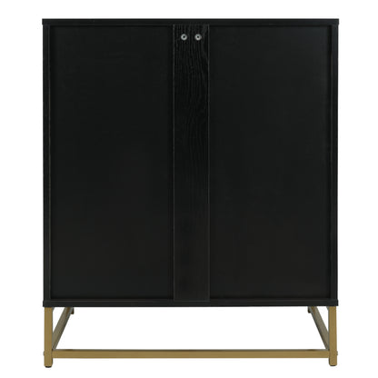 Black Storage Cabinet with Glass Door, Sideboard Buffet Cabinet for Kitchen,Dining Room