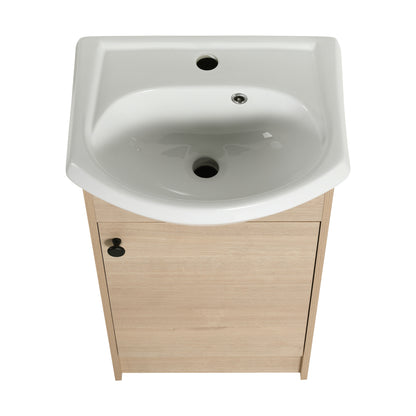 Freestanding 18 Inch Bathroom Vanity, Small Bathroom Vanity With Sink, Bathroom Vanity and Sink Combo (KD-PACKING)-G-BVB02218PLO