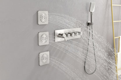 Concealed Installation Body Jet Shower Spa  Square Massage Jets Spray Body Shower Bodyspray ( 3pcs)