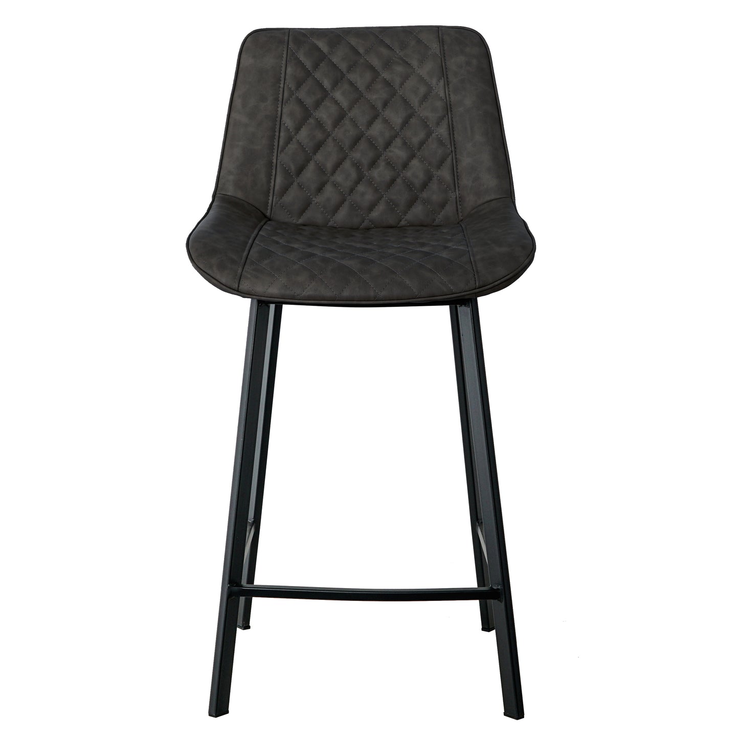 High quality modern cheap high bar stool Upholstered soft dark brown pu Leather bar chair(set of 2)