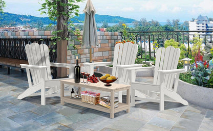 Resistant Adirondack Chair for Patio Deck Garden
 Plastic Adirondack Chair, White, 1 piece.