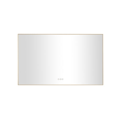 Super Bright Led Bathroom Mirror with Lights, Metal Frame Mirror Wall Mounted Lighted Vanity Mirrors for Wall, Anti Fog Dimmable Led Mirror for Makeup, Horizontal/Verti