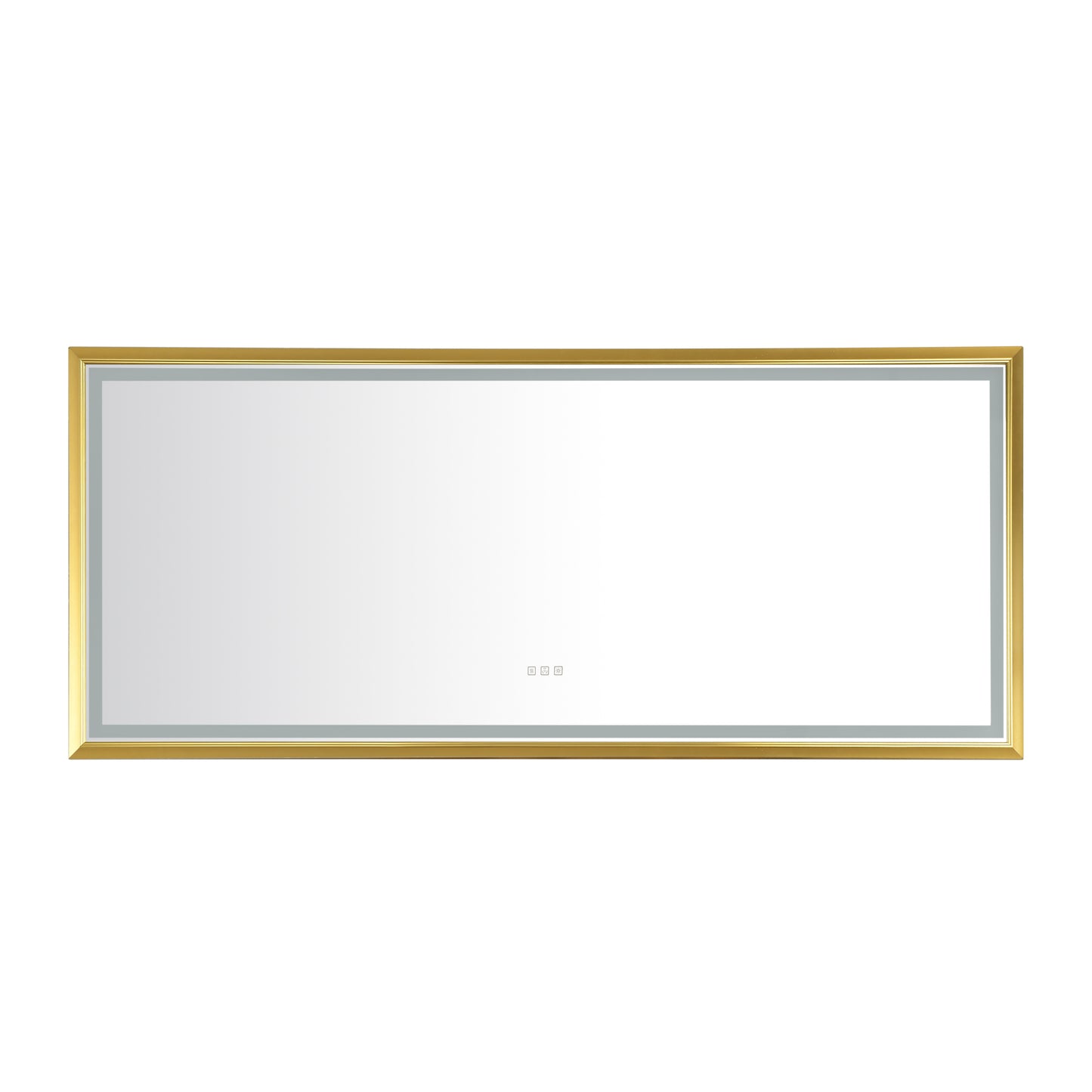 84 in. W x 36 in. H Oversized Rectangular Gold Framed LED Mirror Anti-Fog Dimmable Wall Mount Bathroom Vanity Mirror HD Wall Mirror Kit For Gym And Dance Studio 36 X 84Inches With