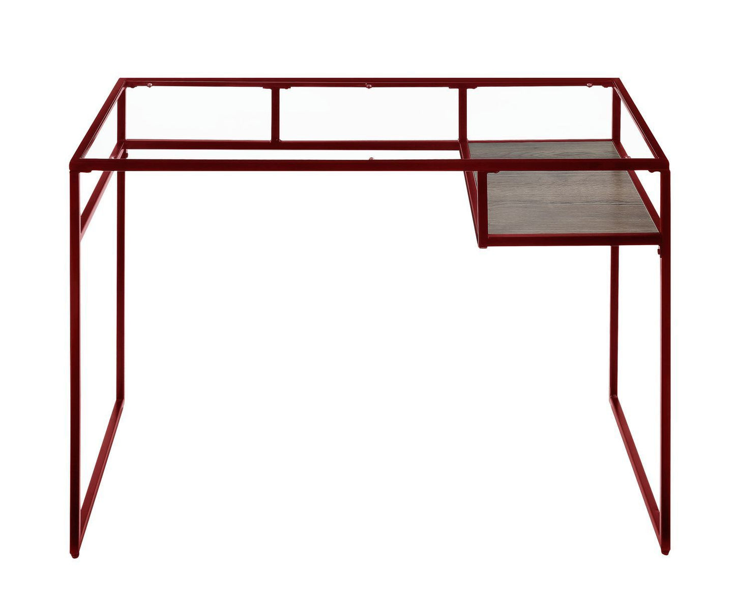 ACME Yasin Desk, Red & Glass 92584