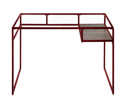 ACME Yasin Desk, Red & Glass 92584