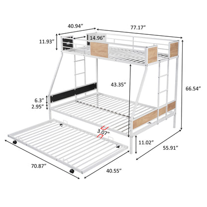 TWIN OVER FULL BUNK WITH TRUNDLE