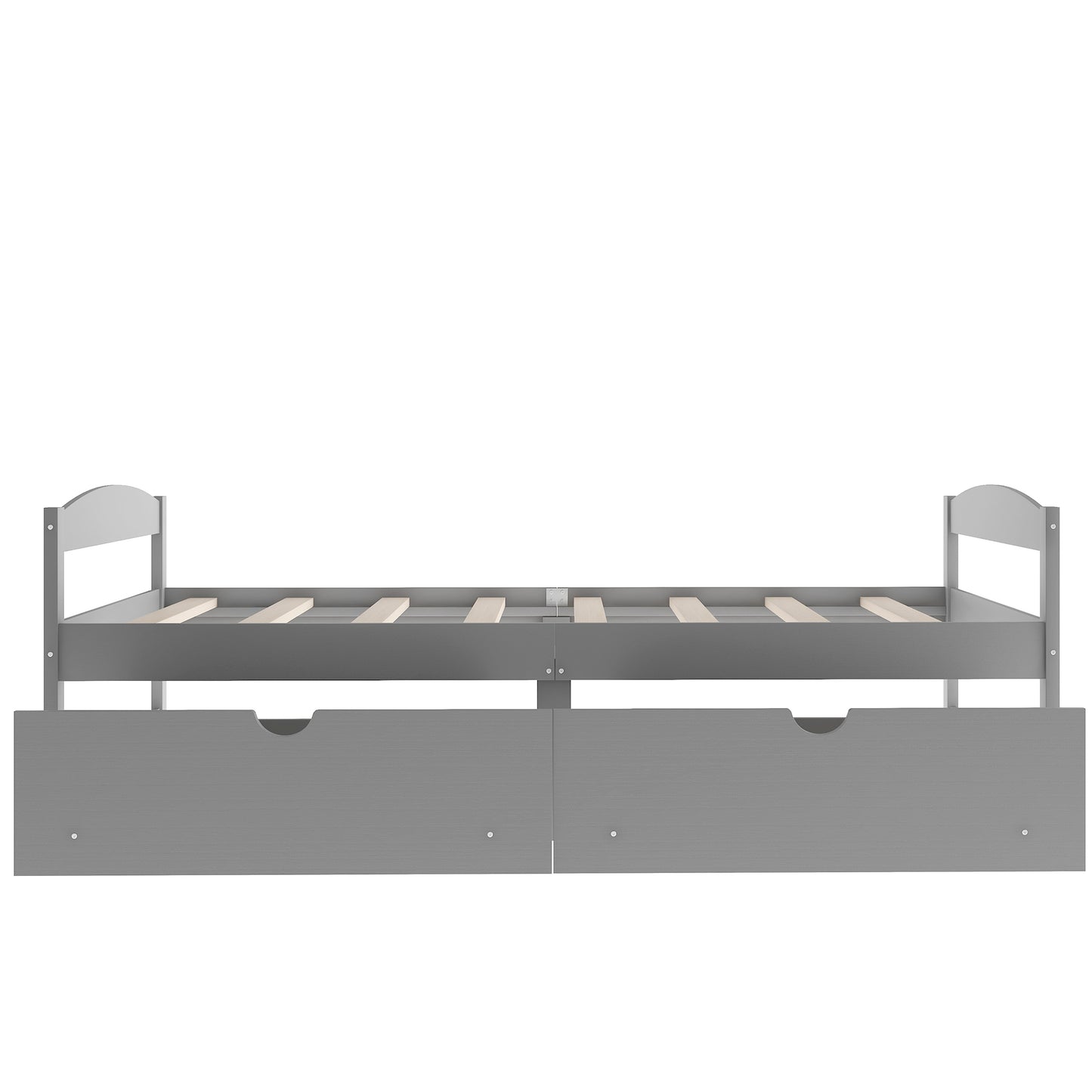 Twin size platform bed, with two drawers, gray （New）