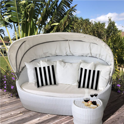 CABANA SMALL Black Indoor/Outdoor Pillow - Sewn Closure