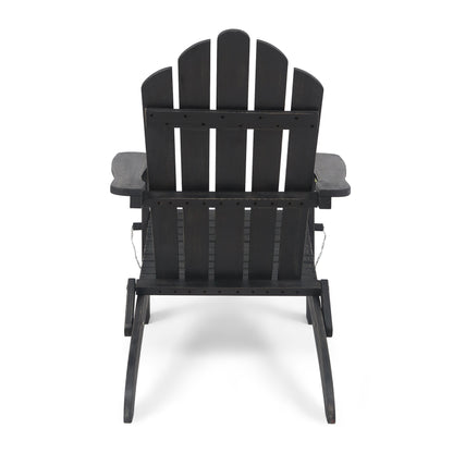 Dark Gray Hollywood Foldable Solid Wood ADIRONDACK Chair