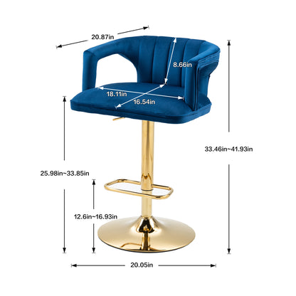 COOLMORE Vintage Bar Stools with Back and Footrest Counter Height Dining Chairs