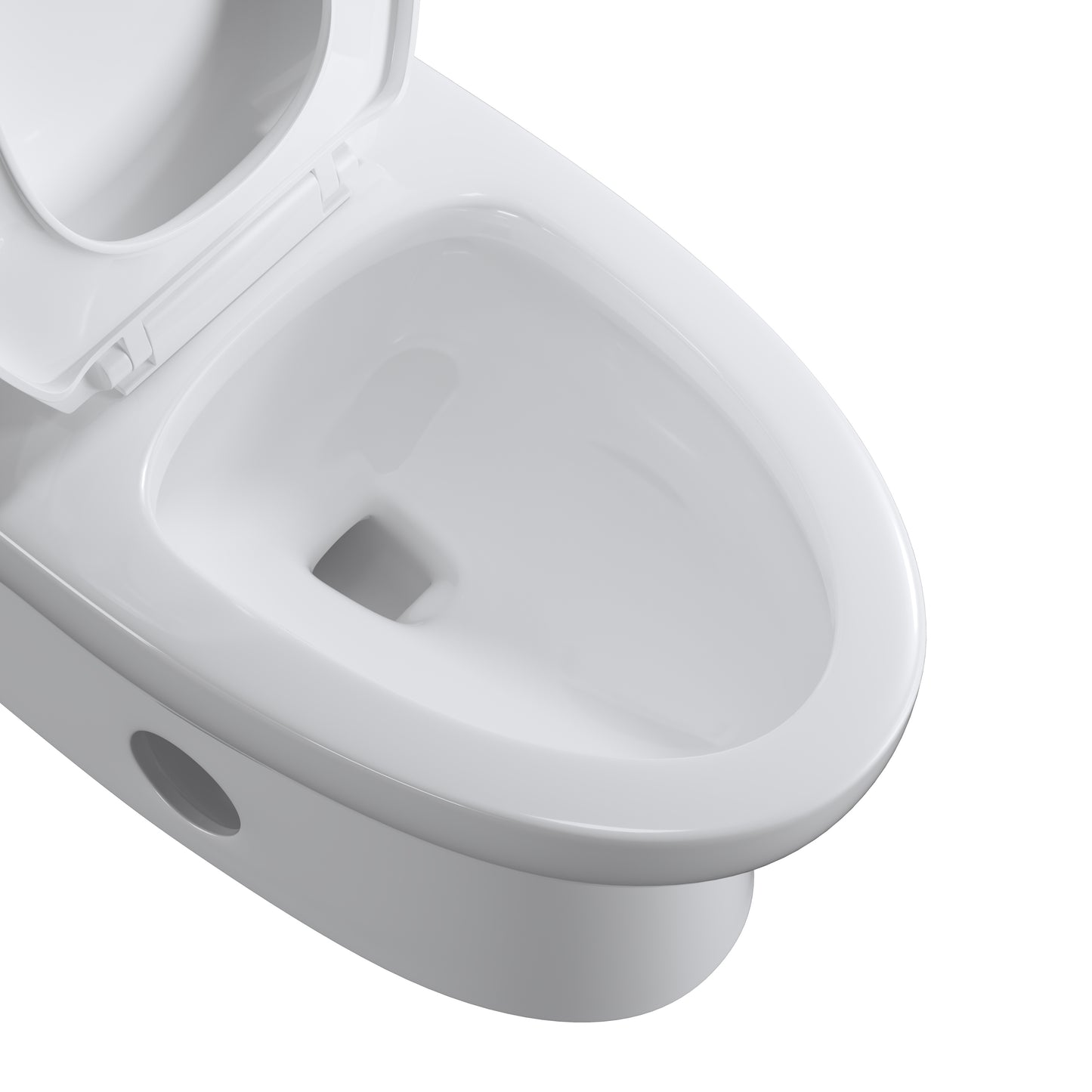 Dual Flush Elongated Standard One Piece Toilet with Comfortable Seat Height, Soft Close Seat Cover, High-Efficiency Supply, and White Finish Toilet Bowl (White Toilet)