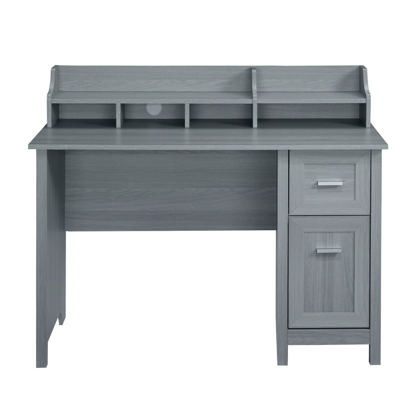 Techni Mobili Classic Office Desk with Storage, Grey