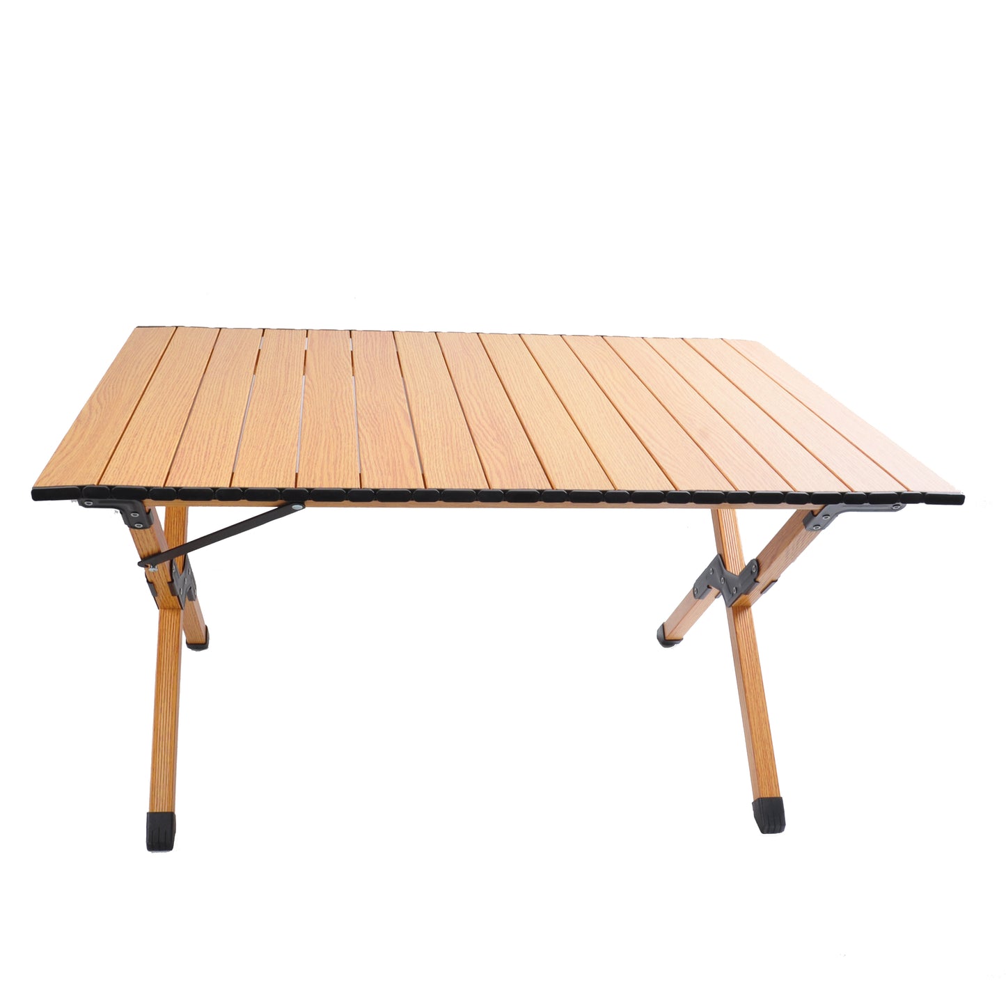 Portable picnic table, rollable aluminum alloy table top, with folding solid X-shaped frame, and handbag  ZB1002MW