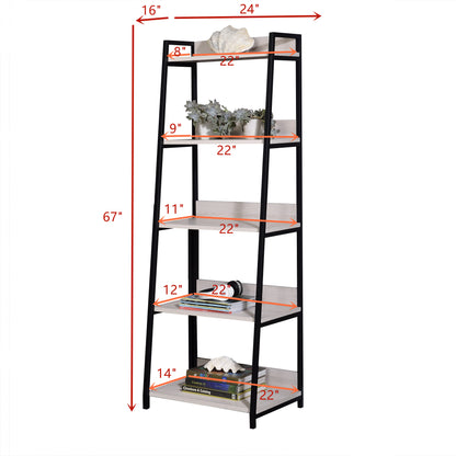 ACME Wendral Bookshelf (5-Tier, 23"L), Natural & Black 92674