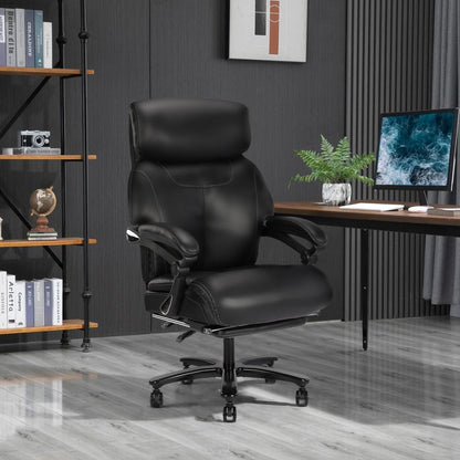 Vanbow.Back Design Big and Tall Black Fabric Executive Office Chair