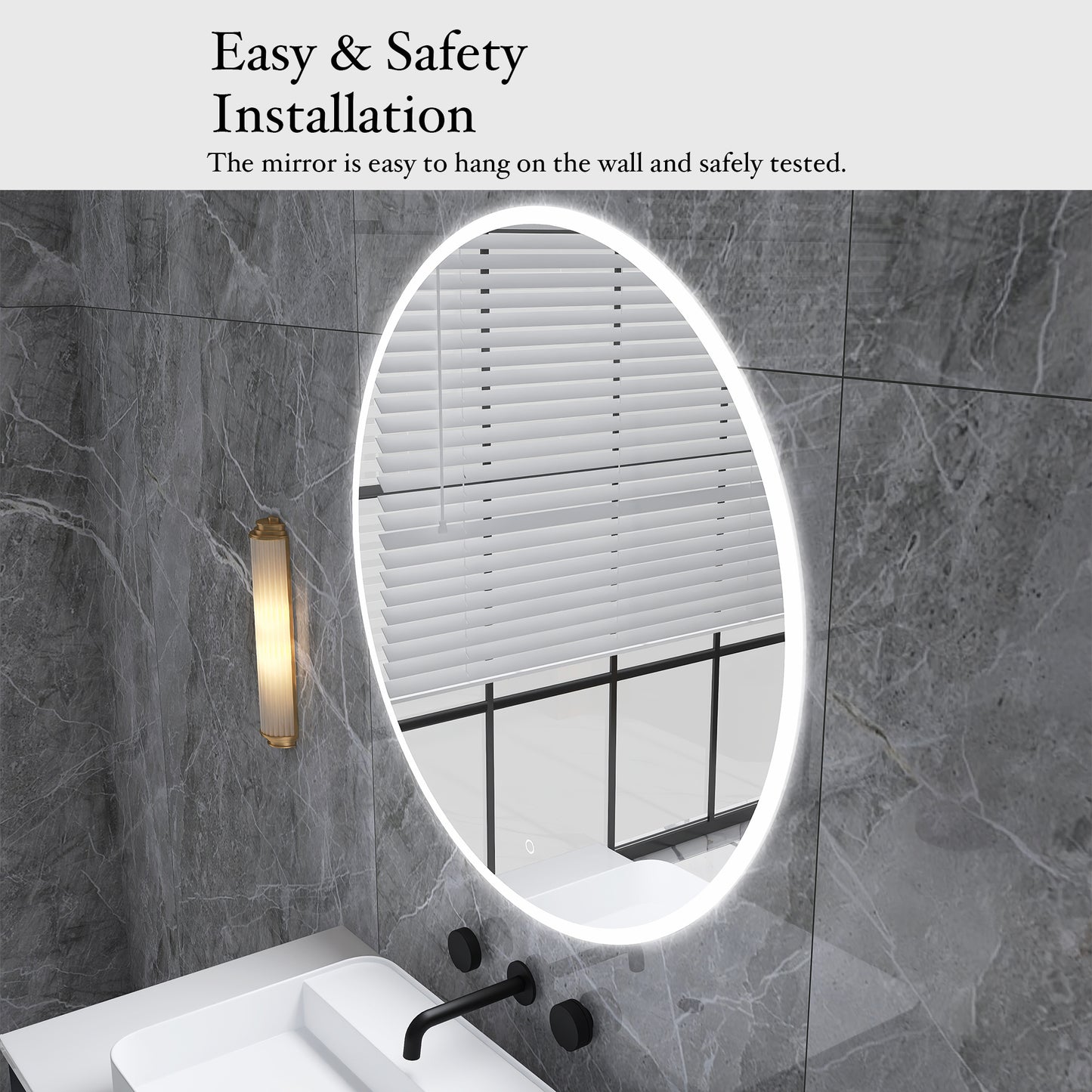 36 in. Round Wall-Mounted Dimmable LED Bathroom Vanity Mirror with Defogger and Bluetooth Music Speaker