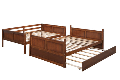 Full Over Full Bunk Bed with Twin Size Trundle, Walnut （ old sku: LP000250AAL)