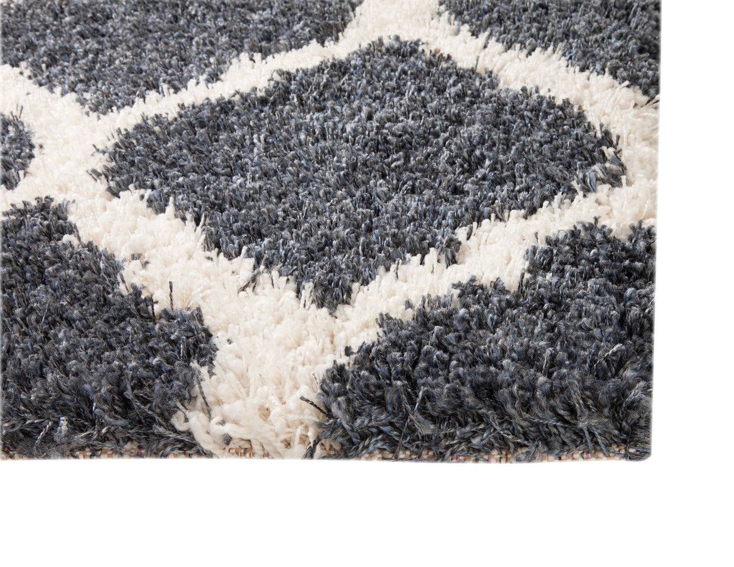 Shag Blue/White Area Rug 5x8