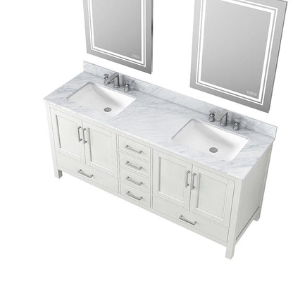 Bathroom Vanity Top61 "x 22" natural stone   Carrara white natural marble, CUPC ceramic sink and three-hole faucet hole with backsplash