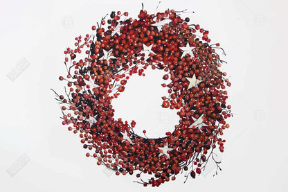 Red berry wreath - 20x30 Print on canvas