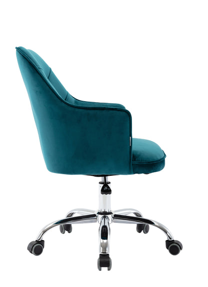 COOLMORE Velvet Swivel Shell Chair for Living Room, Office chair  Modern Leisure Arm Chair LAKE  BLUE