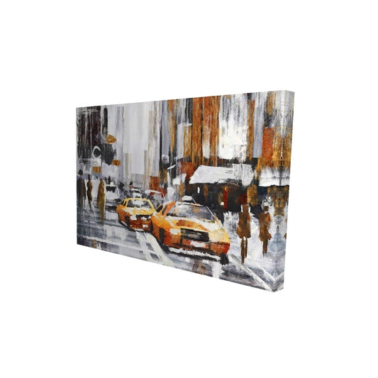 Abstract citystreet with yellow taxis - 20x30 Print on canvas