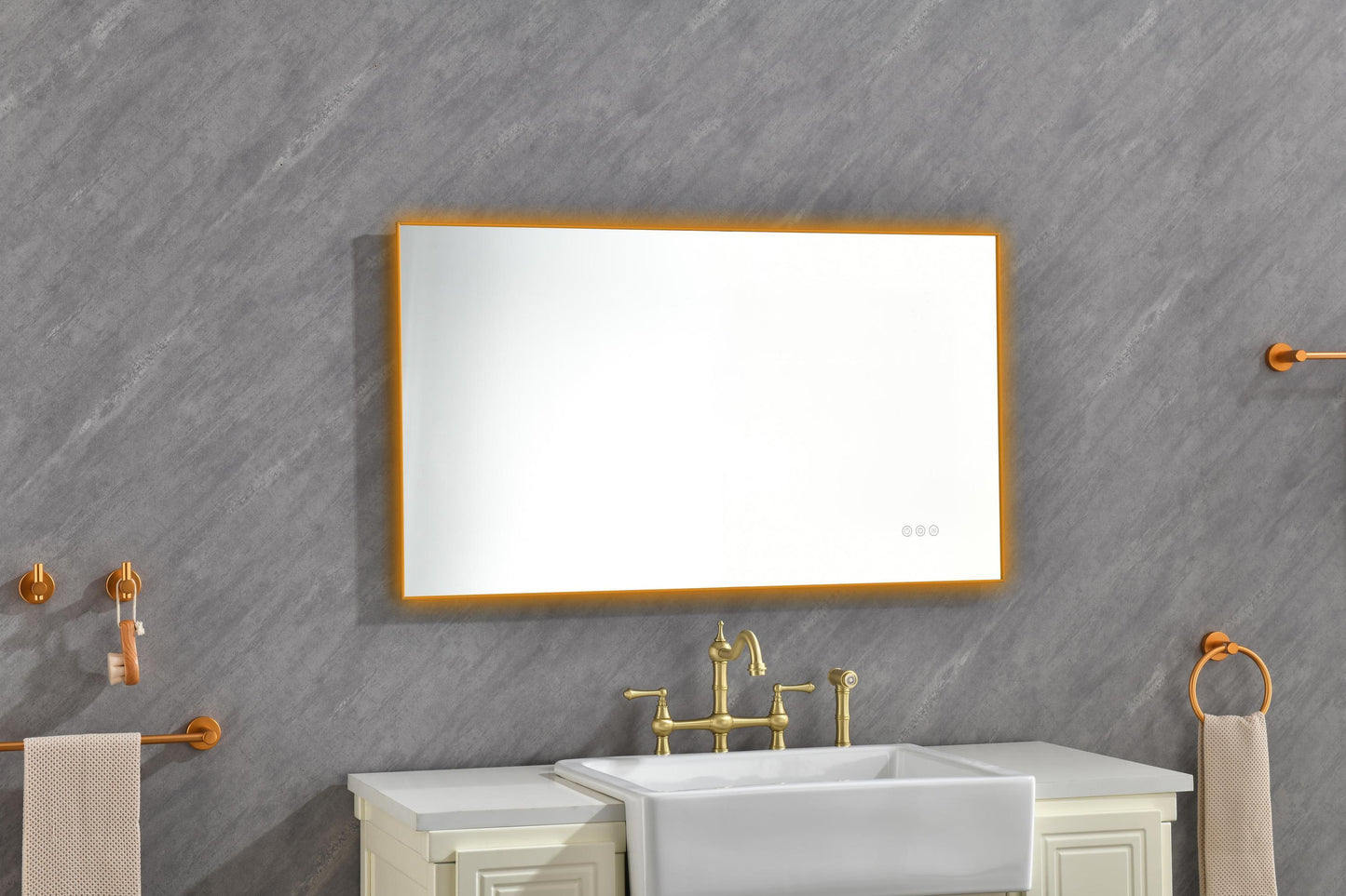 Super Bright Led Bathroom Mirror with Lights, Metal Frame Mirror Wall Mounted Lighted Vanity Mirrors for Wall, Anti Fog Dimmable Led Mirror for Makeup, Horizontal/Verti