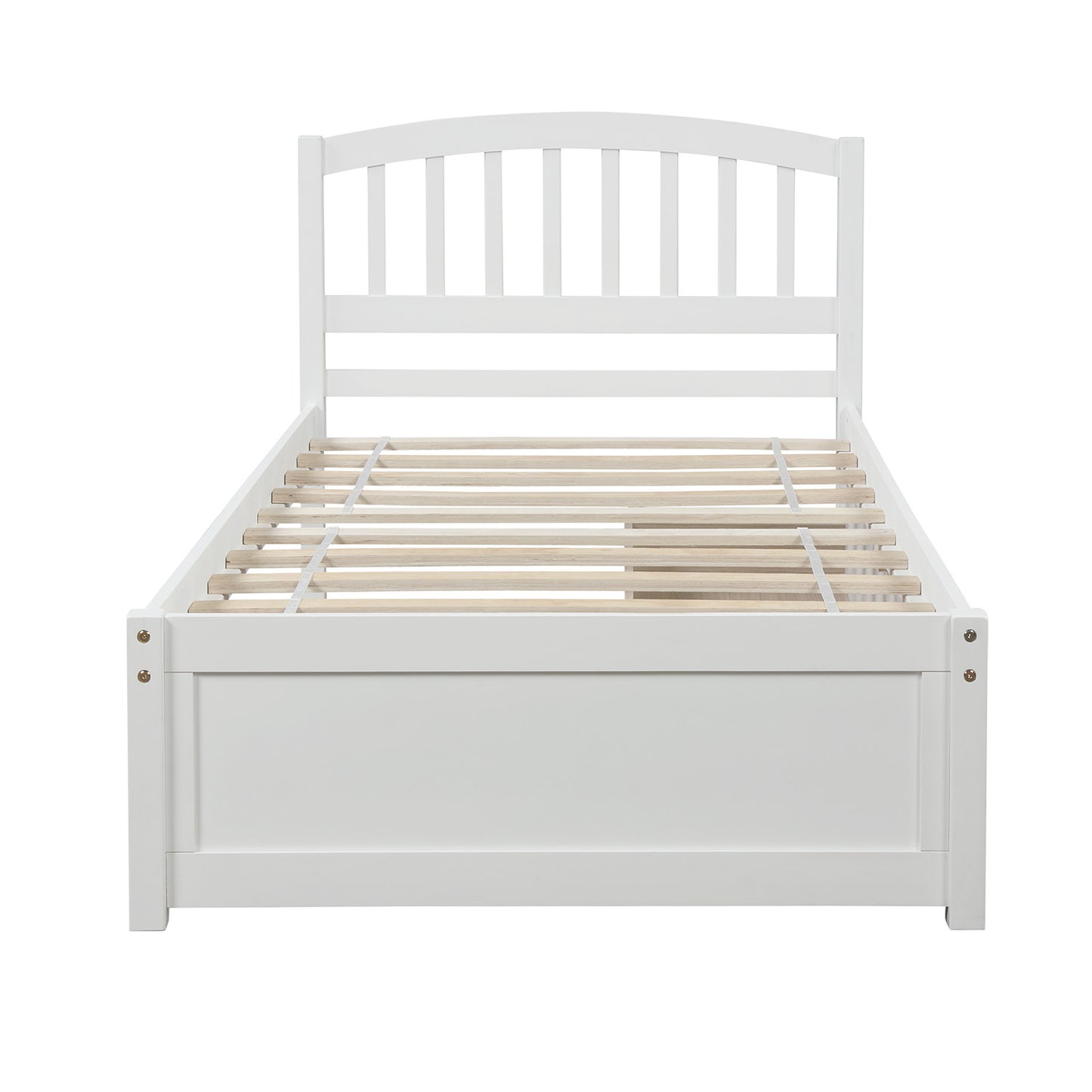 Twin Platform Storage Bed Wood Bed Frame with Two Drawers and Headboard, White （Previous SKU: SF000062KAA）