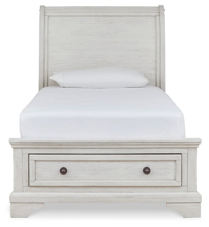 Ashley Robbinsdale Antique White Casual Twin Sleigh Storage Bed B742B12