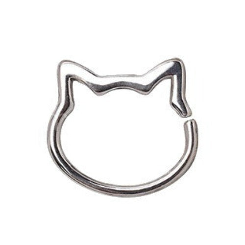 316L Stainless Steel Cat Seamless Ring / Cartilage Earring by Fashion Hut Jewelry