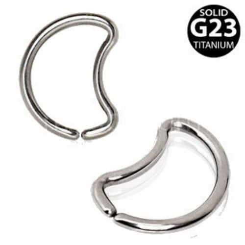 Titanium Crescent Moon Seamless Cartilage Earring by Fashion Hut Jewelry