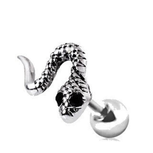316L Surgical Steel Cute Baby Snake Cartilage Earring by Fashion Hut Jewelry