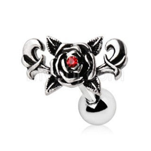 316L Stainless Steel Gothic Rose Cartilage Earring by Fashion Hut Jewelry