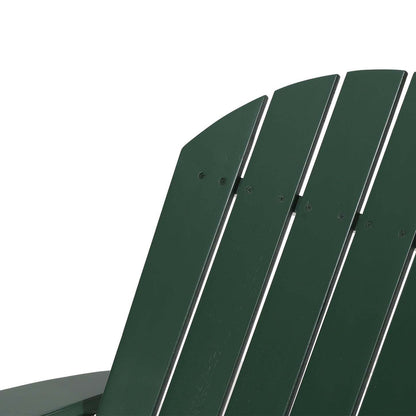 Outdoor All Solid Wood Wooden Adirondack Chair Dark Green