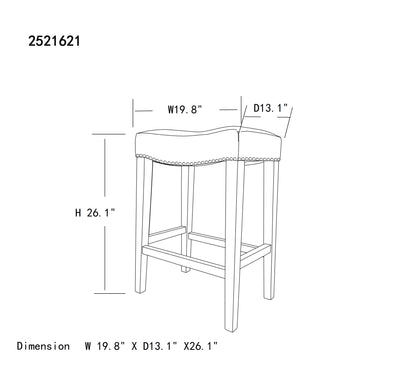 White Leather Barstool 2 pcs Set