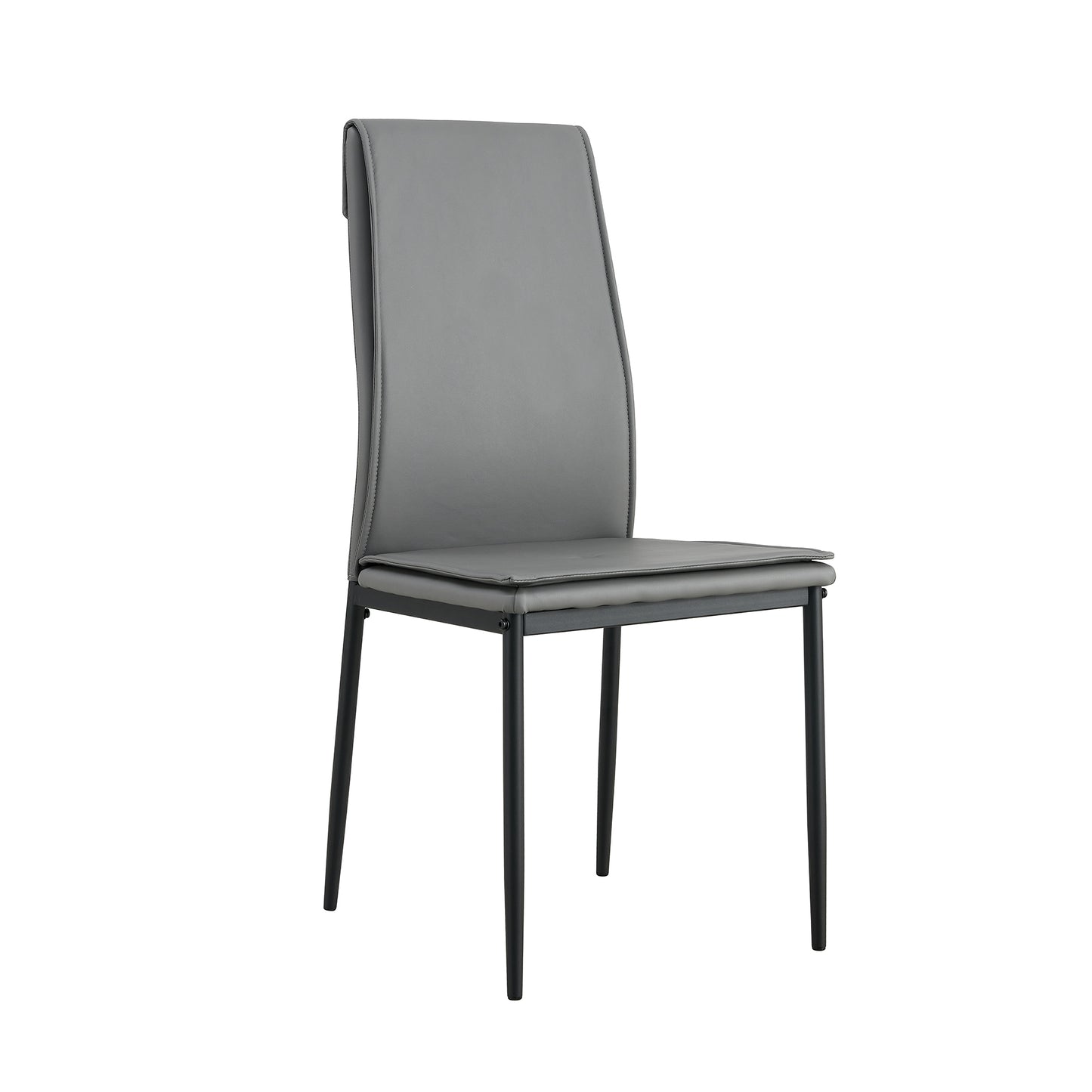 Dining chairs set of 4, Grey modern kitchen chair with metal leg